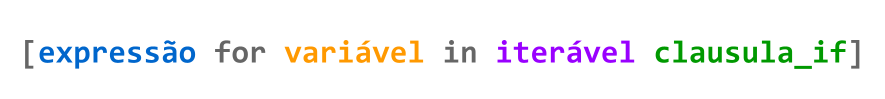 Compreensão de listas com cláusula if